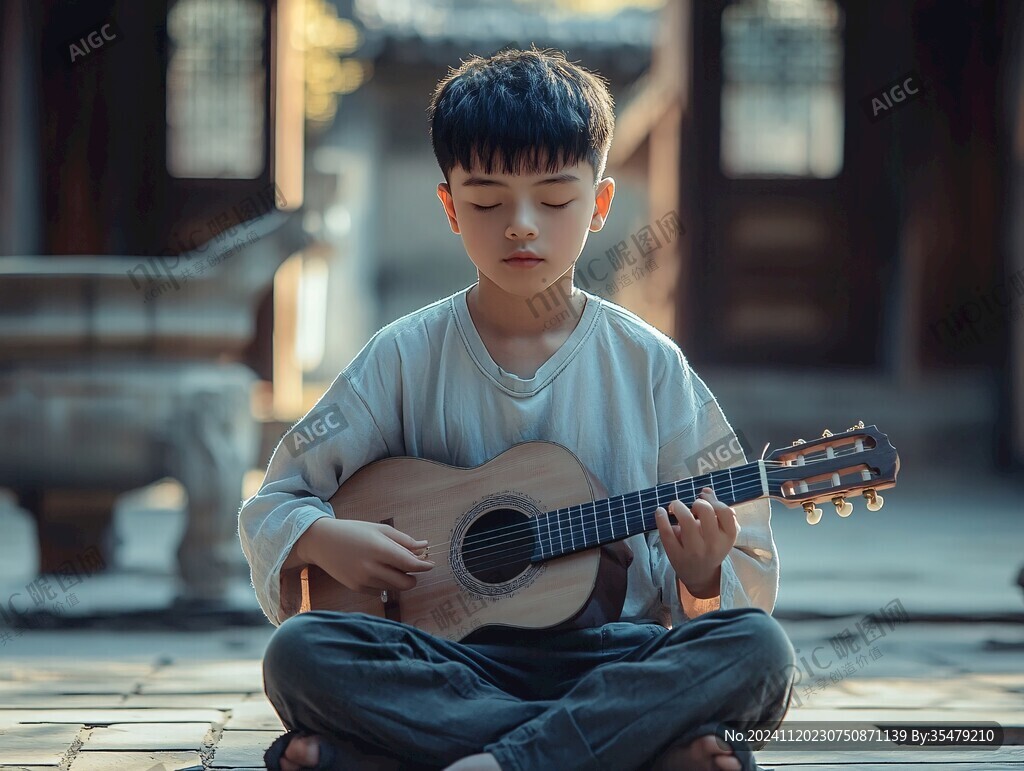 弹吉他的少年