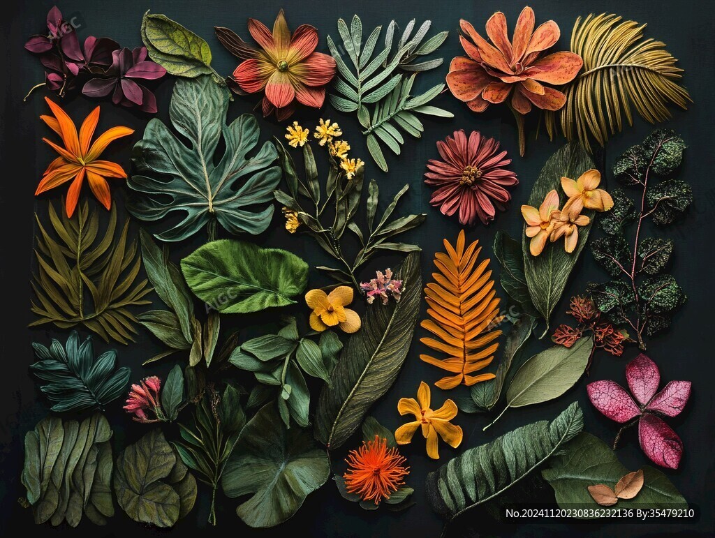 3d立体浮雕花卉花鸟