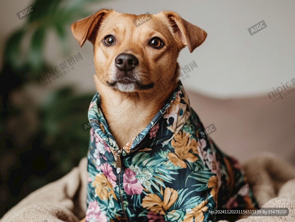 穿衣服的宠物狗