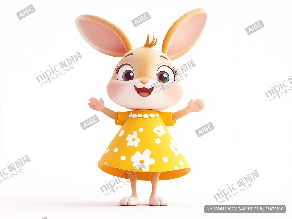 原创卡通兔小妹吉祥物