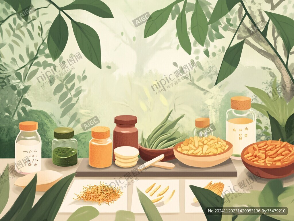 保健品包装插画