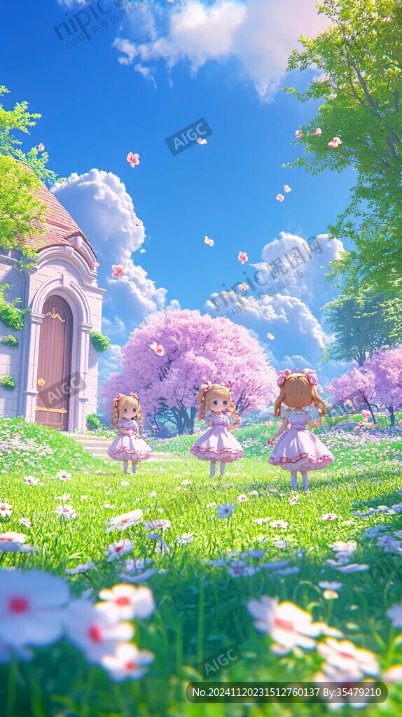 唯美梦幻花田场景
