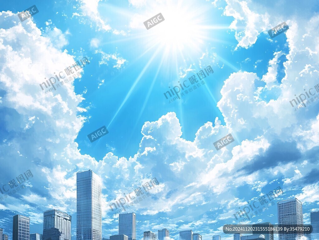 蓝天白云都市城市