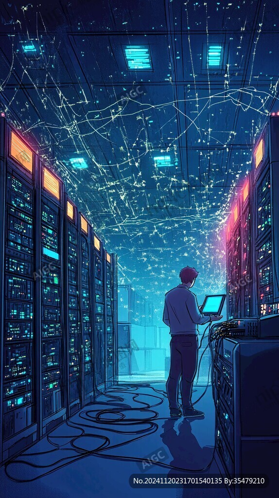 科技男插画