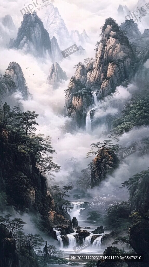 3d工笔山水图