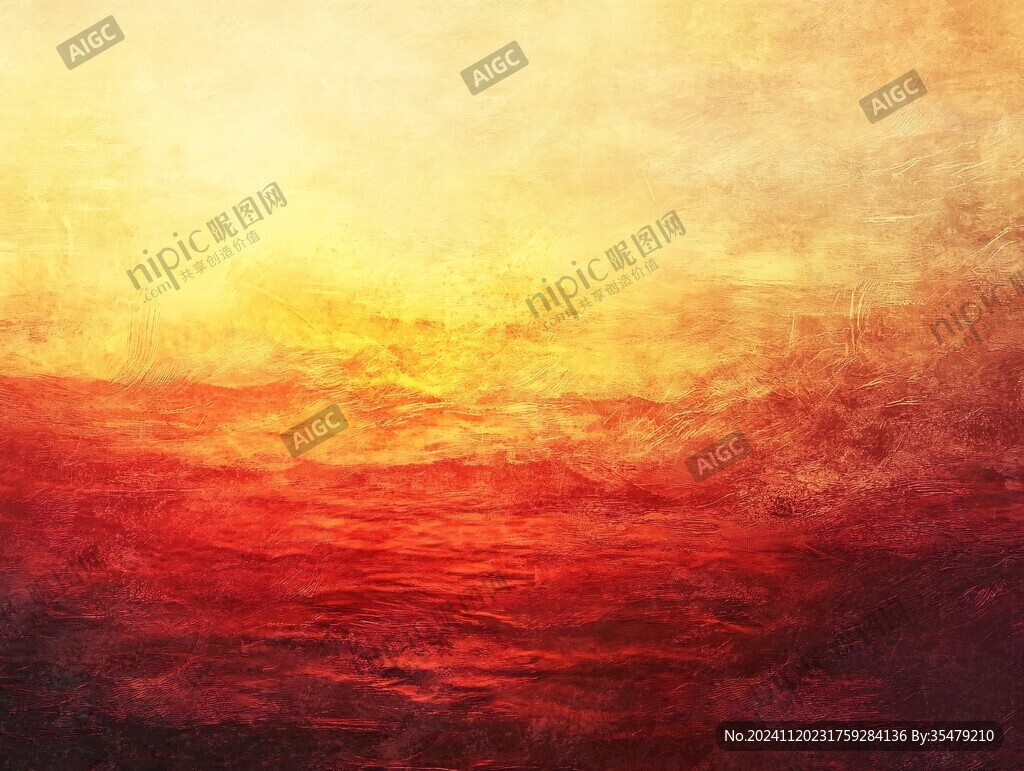 红海滩抽象画