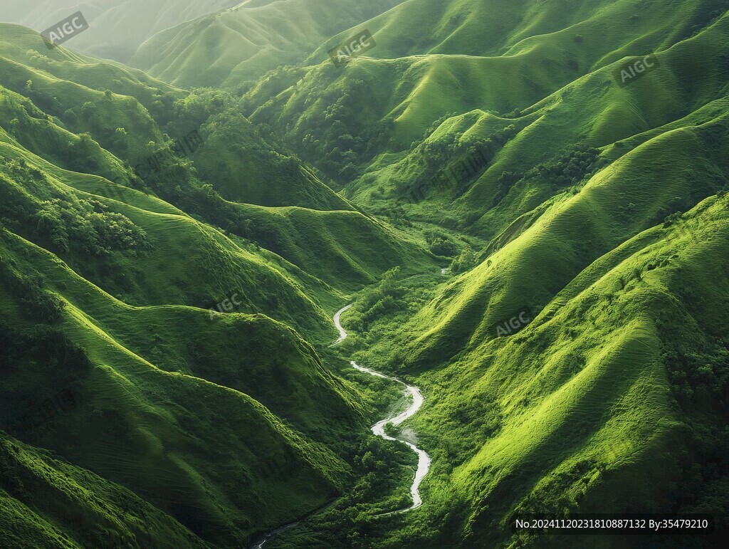 绿山沟壑