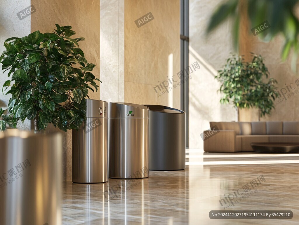 大厅内垃圾桶