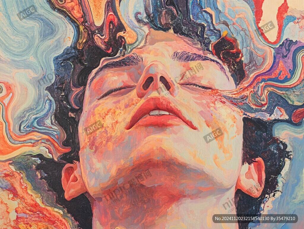扭曲人像插画