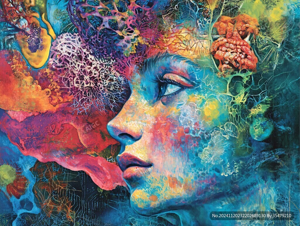 人脸色块拼接装饰画