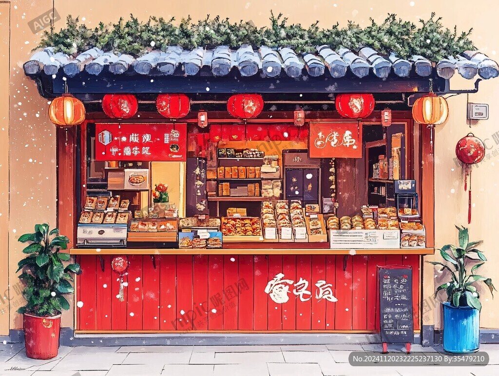 年糕店插画