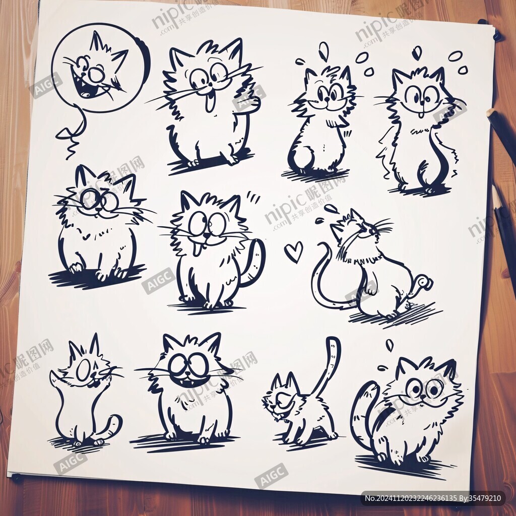 猫咪卡通动作