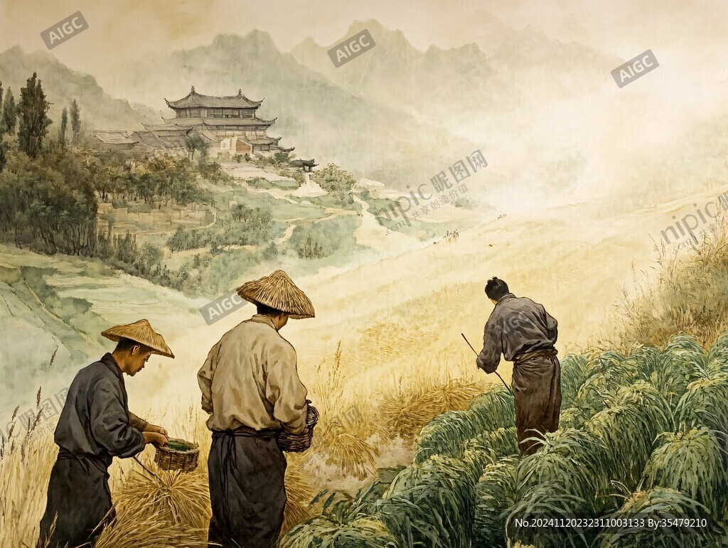 种田收割墙绘