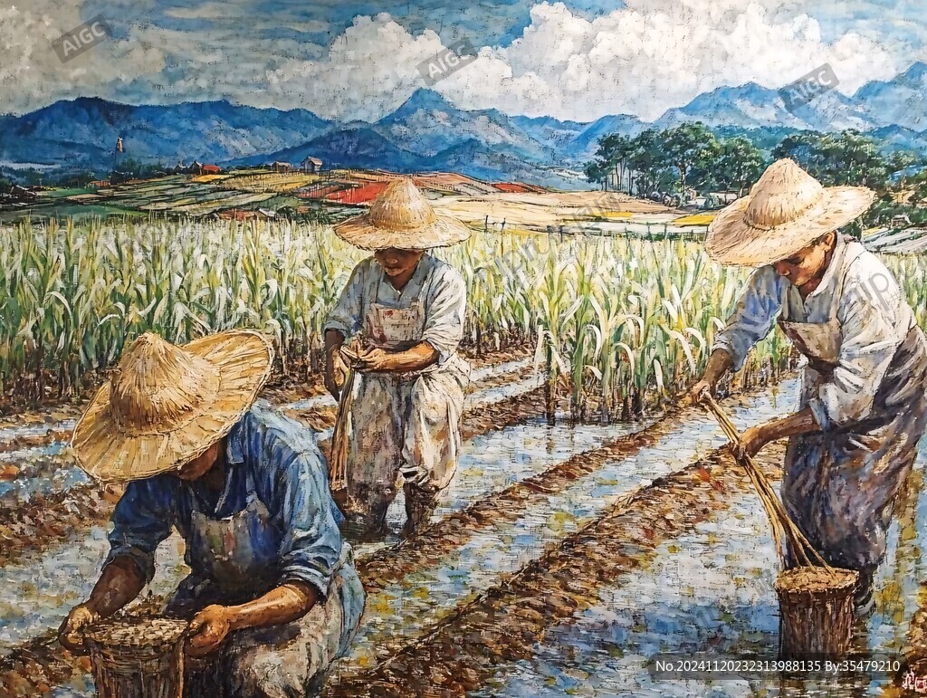 种田收割墙绘