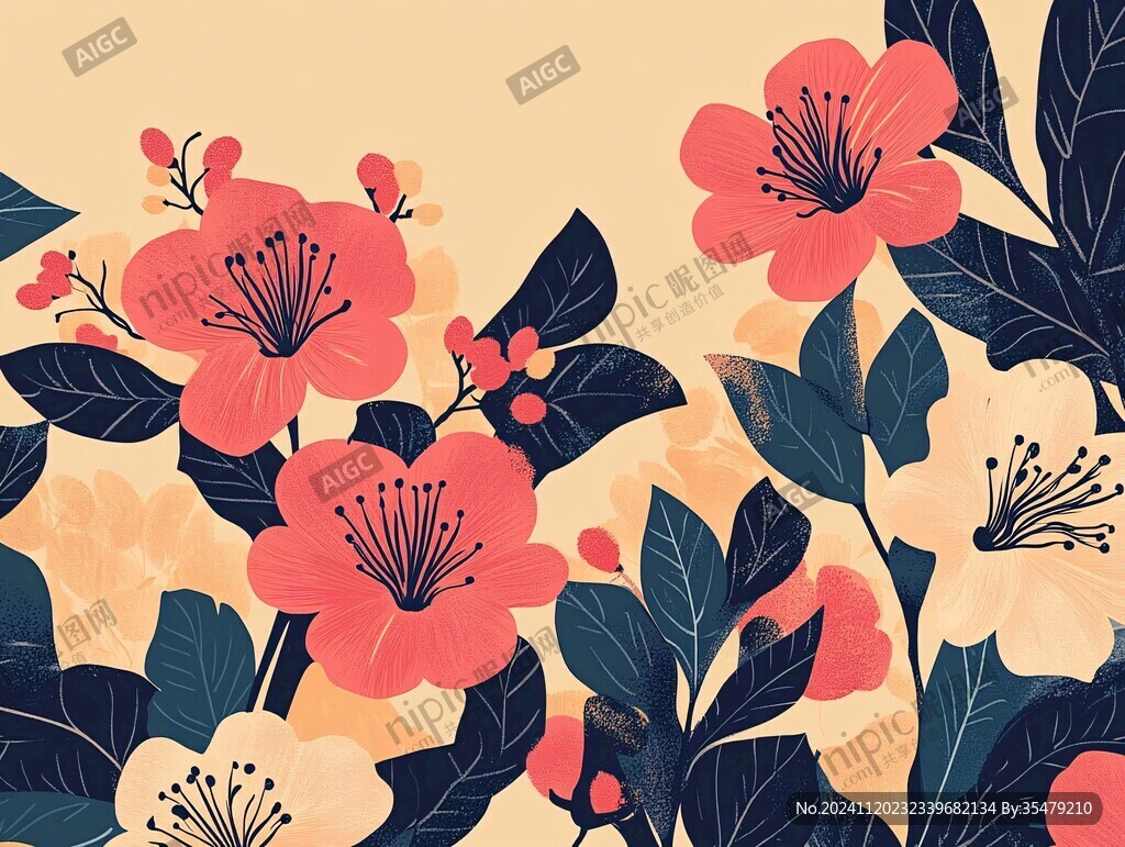 植物背景扁平插画