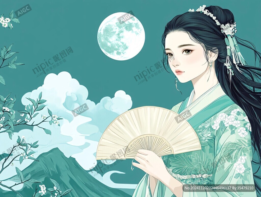 汉服美女插画