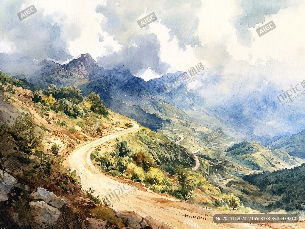 笔直山路山路云浪