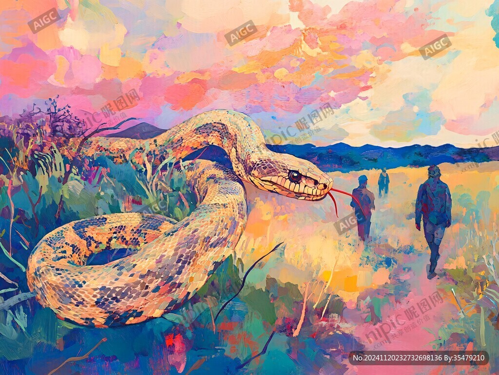 蛇十月插画