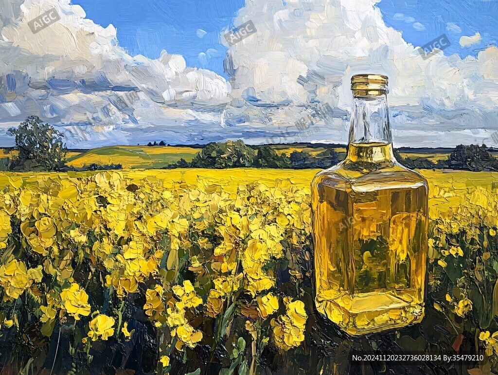 菜籽油插画