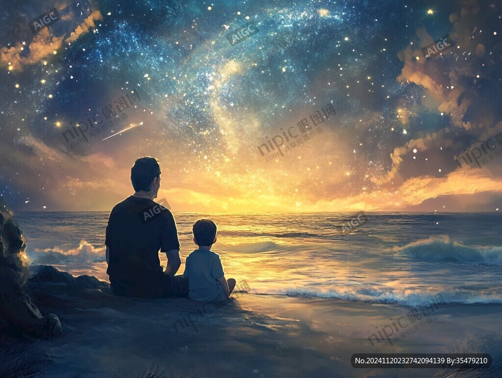 星辰大海男孩背影