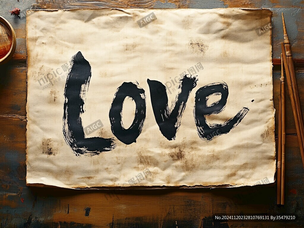 love毛笔