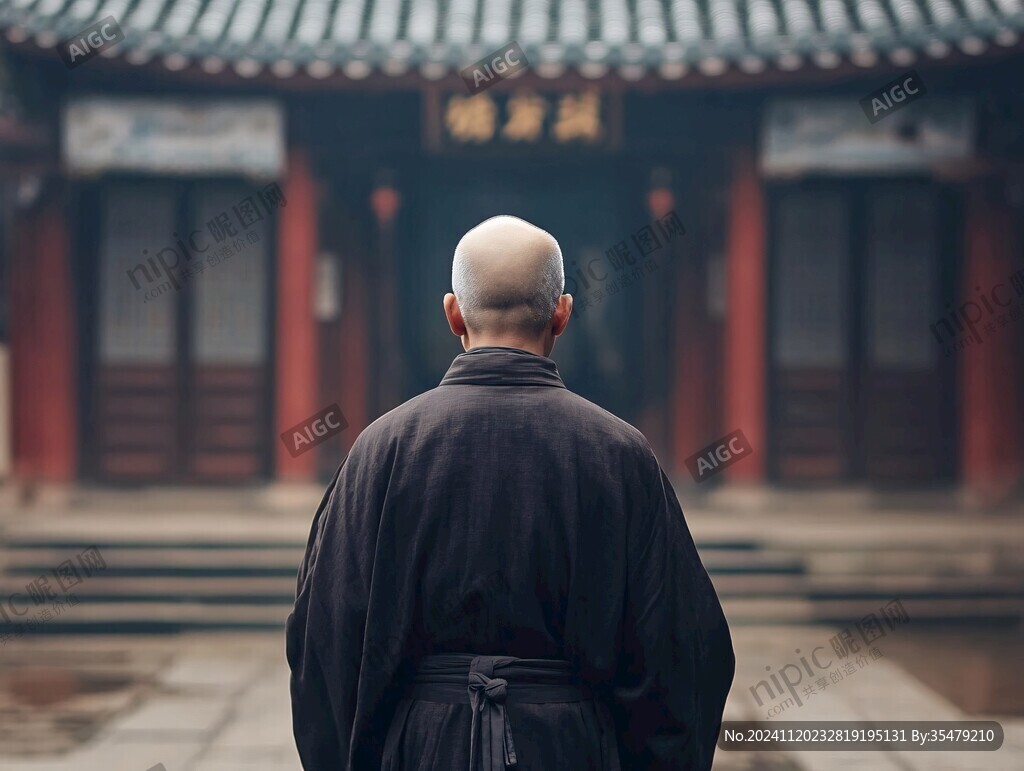 出家人背影