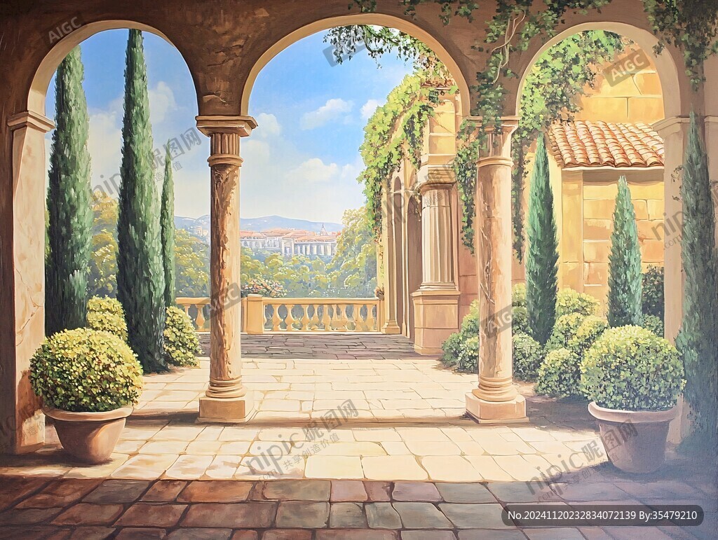 欧式庄园风景画