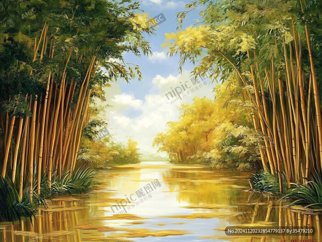 竹林立体画