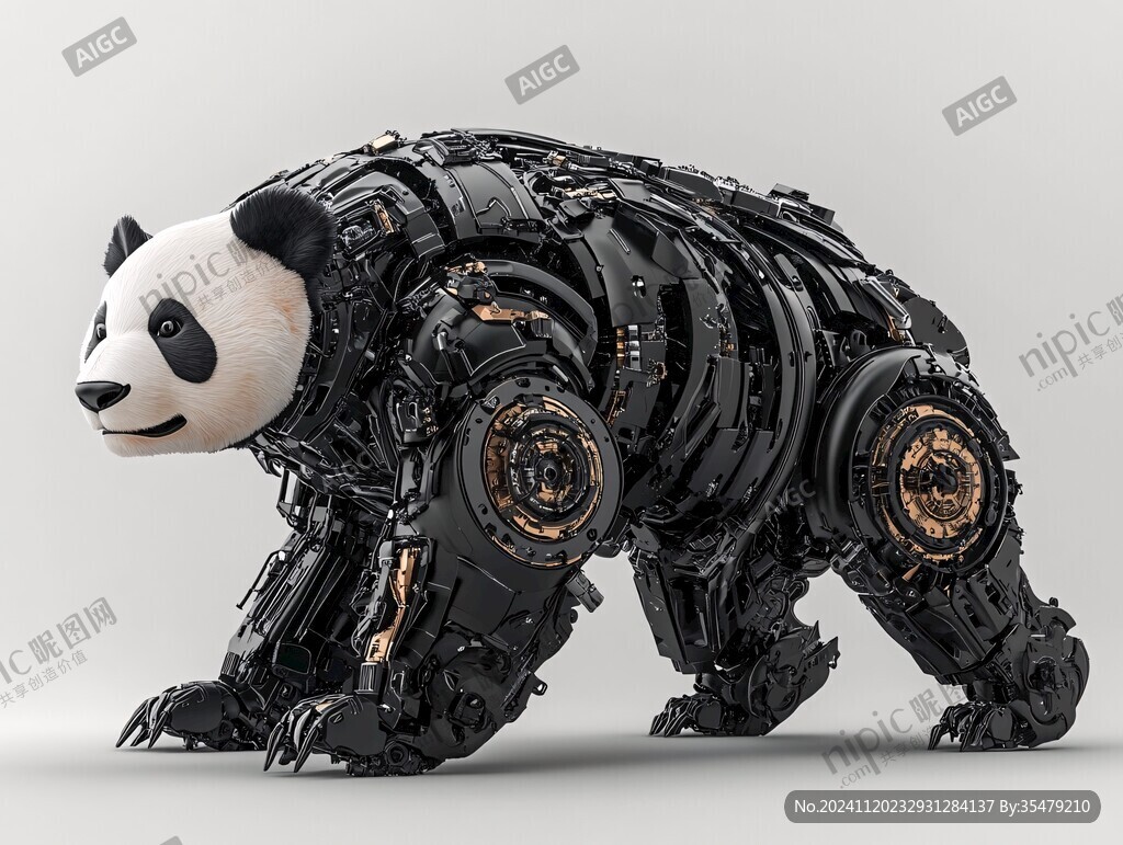 科技熊猫雕塑