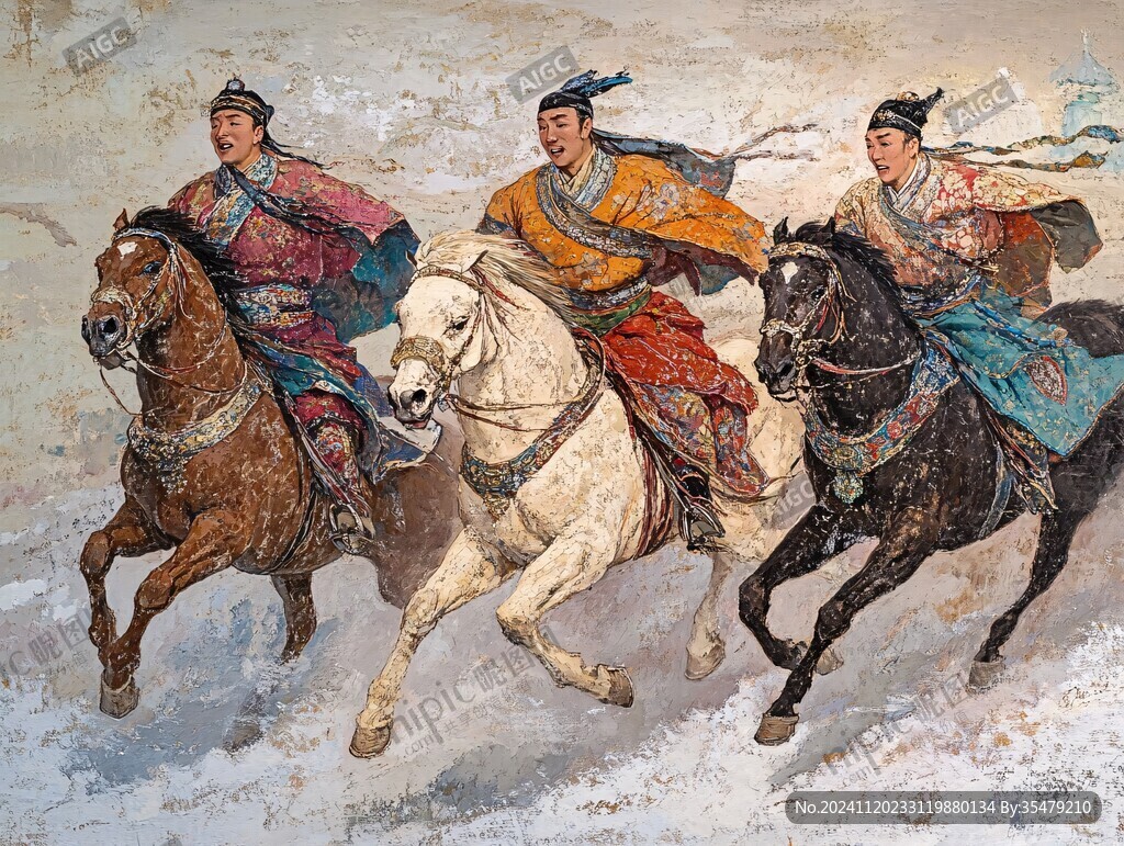 打马球图壁画