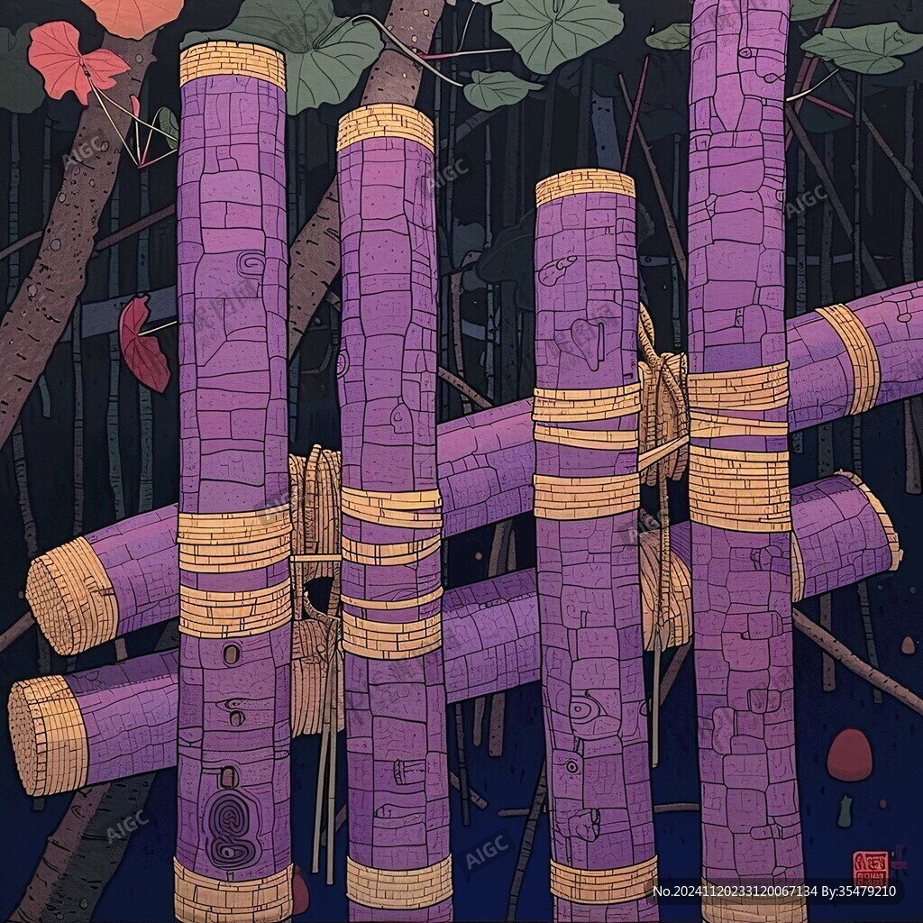 甘蔗林插画
