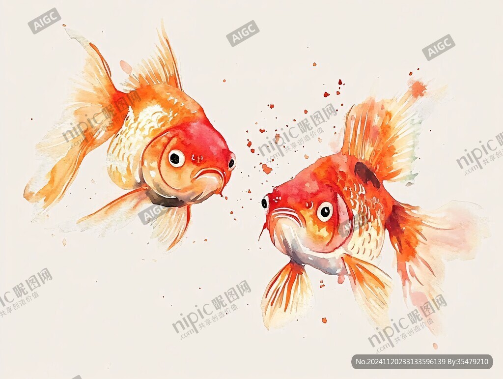 创意手绘金鱼