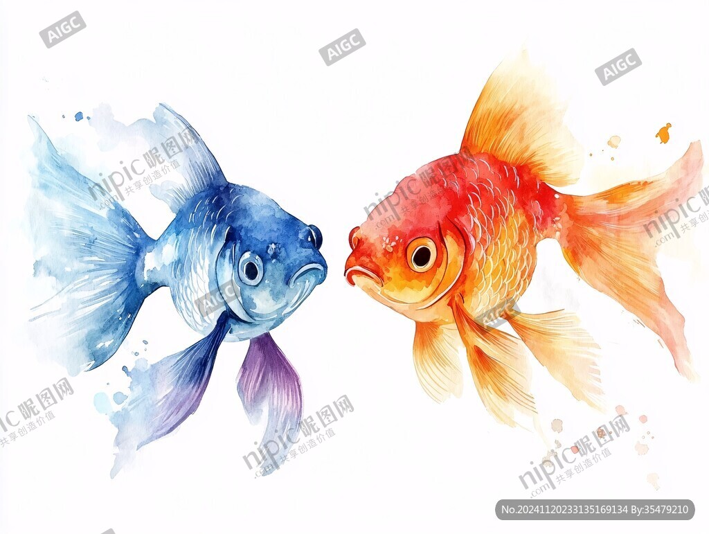 创意手绘金鱼