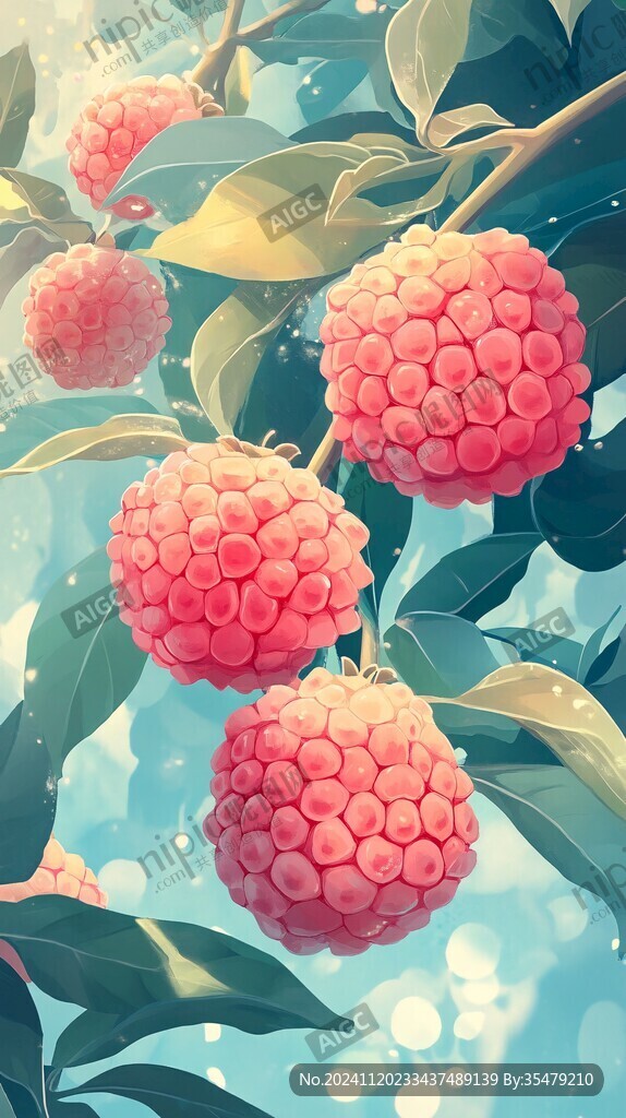 原创荔枝插画