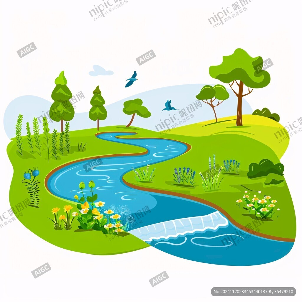 湿地公园插画