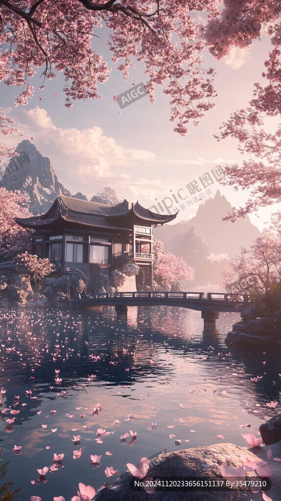 山水楼阁雅致意境风