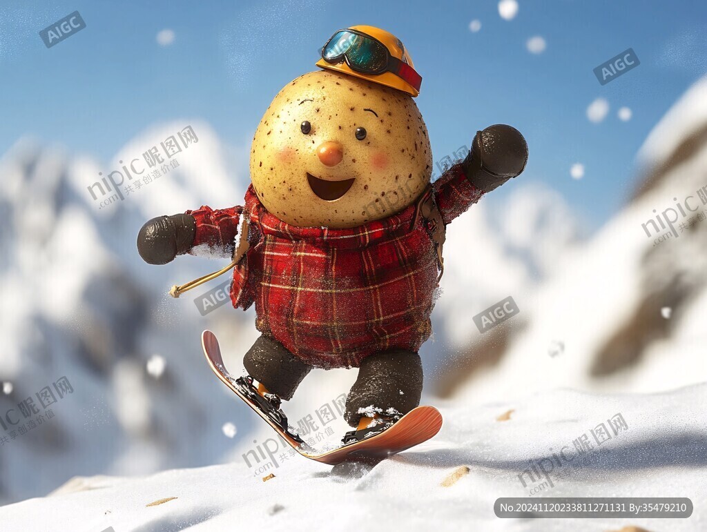 玩雪插画