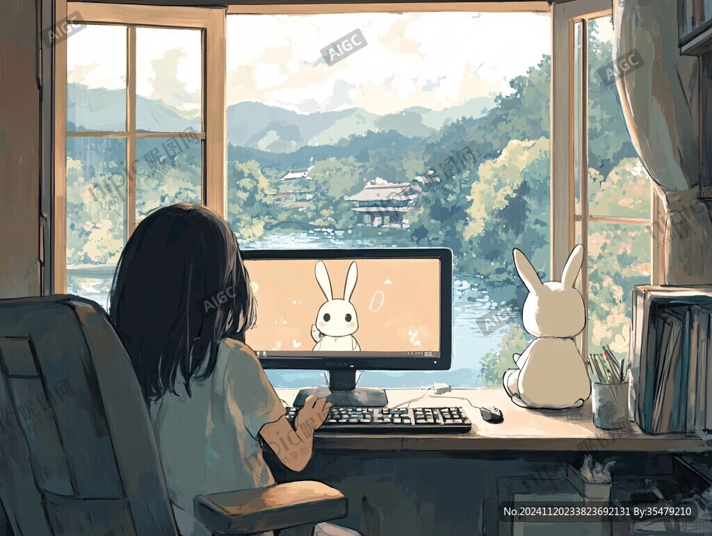 窗外插画