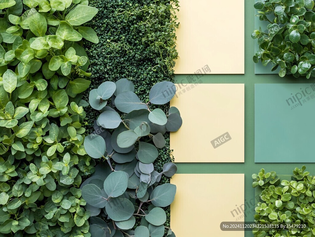 绿植背景板
