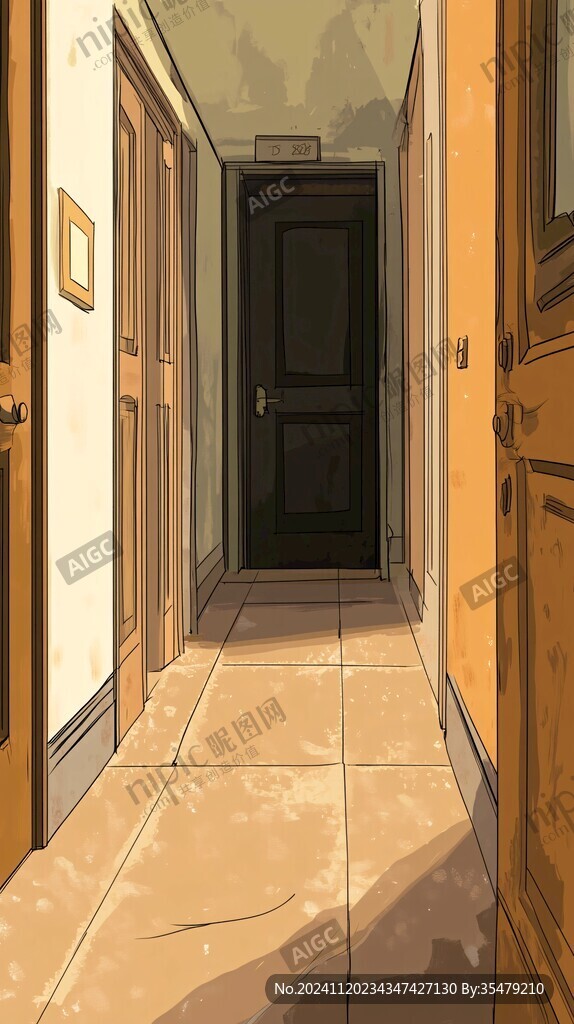 房屋门口插画