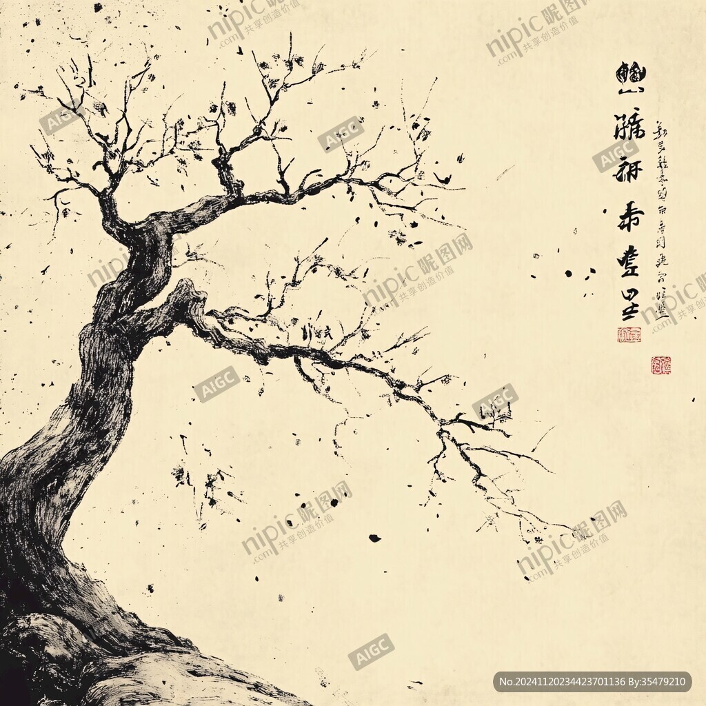 禅意梅花图