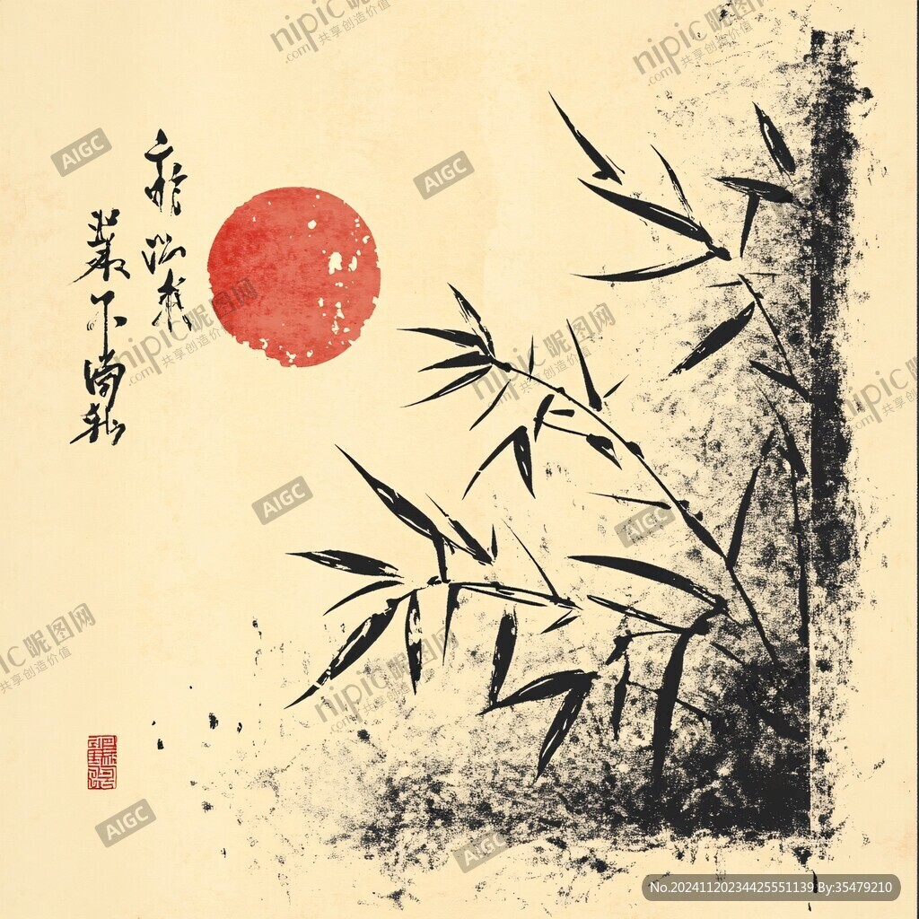 禅意竹画