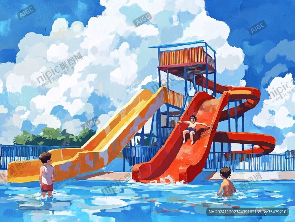 滑梯插画