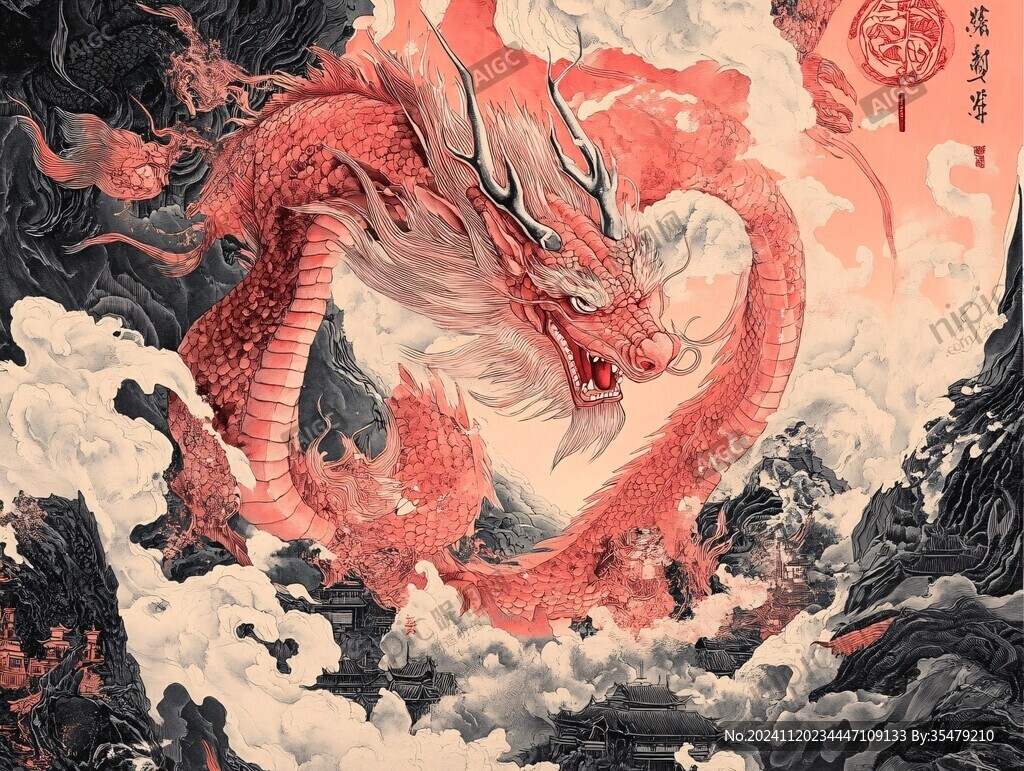龙包装插画