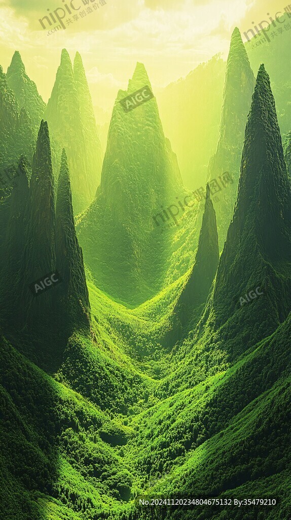 绿色大山背景