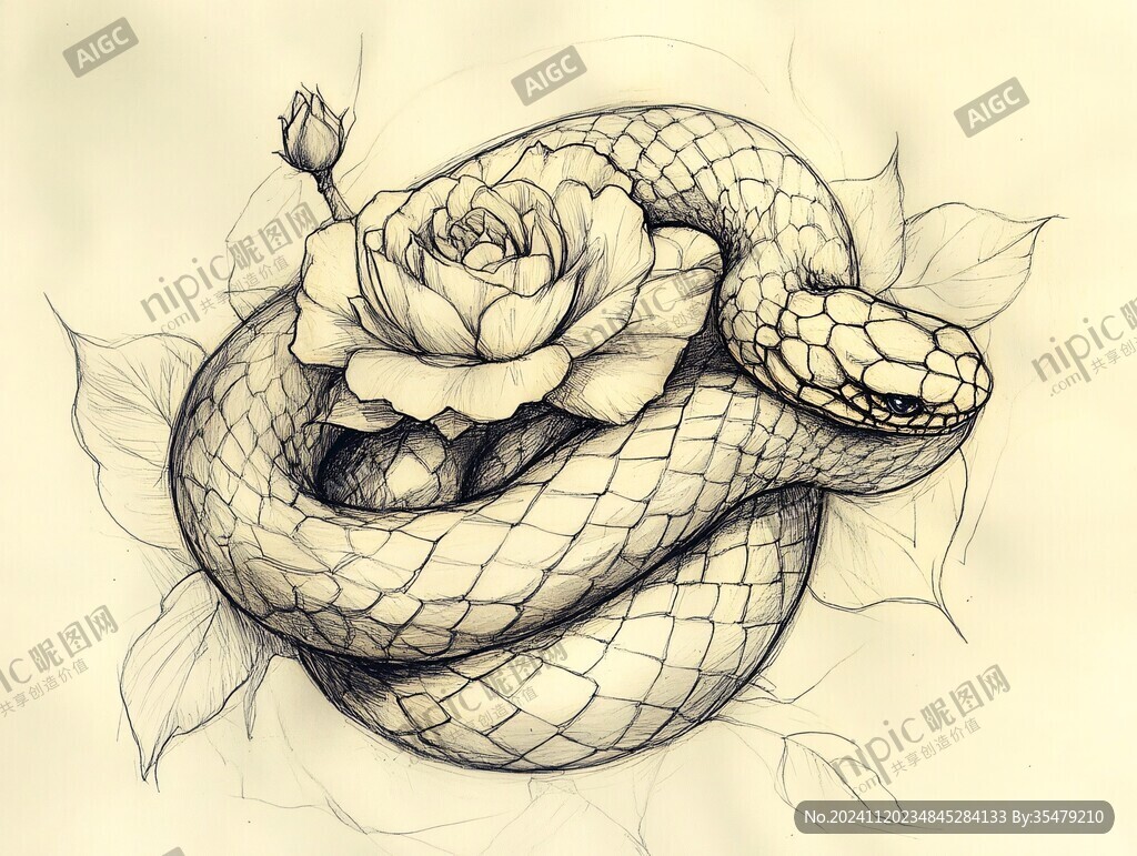 蛇头线稿