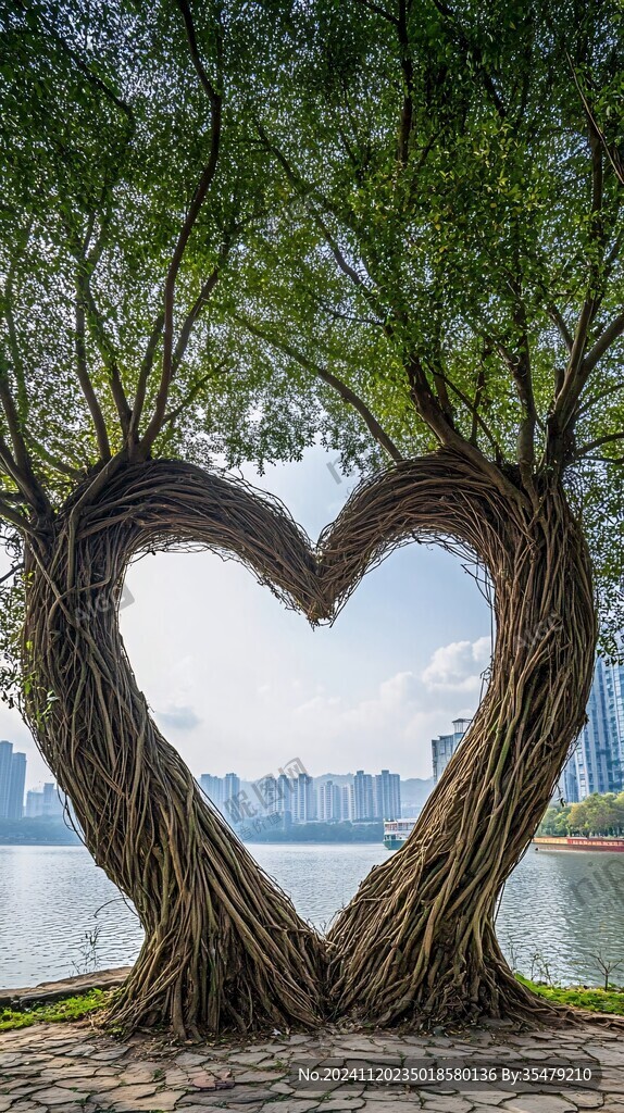 爱心造型的树