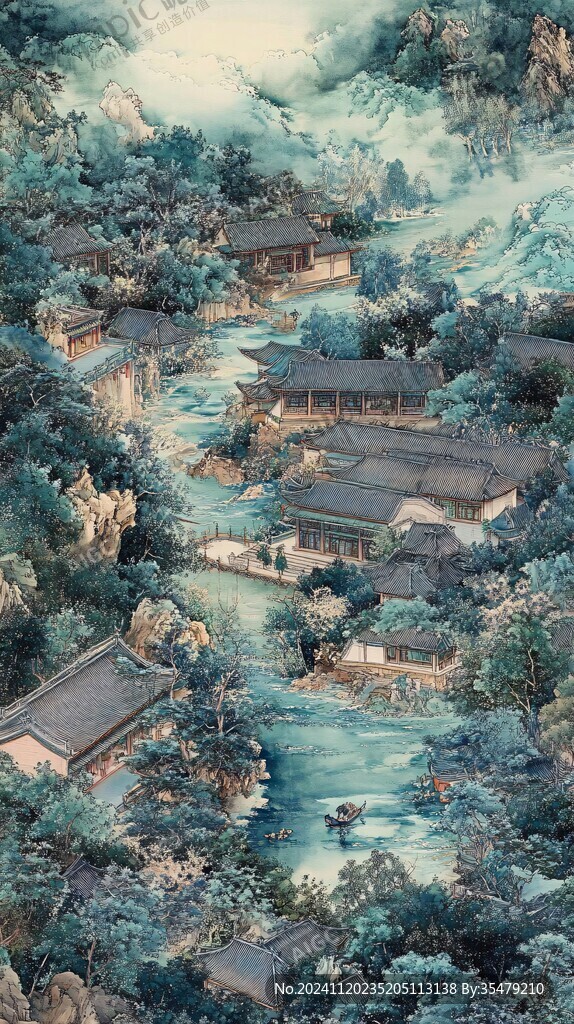 古风园林插画