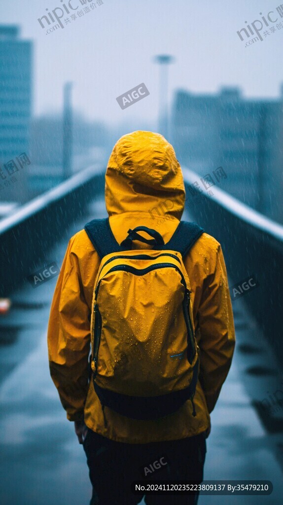 雨中背影