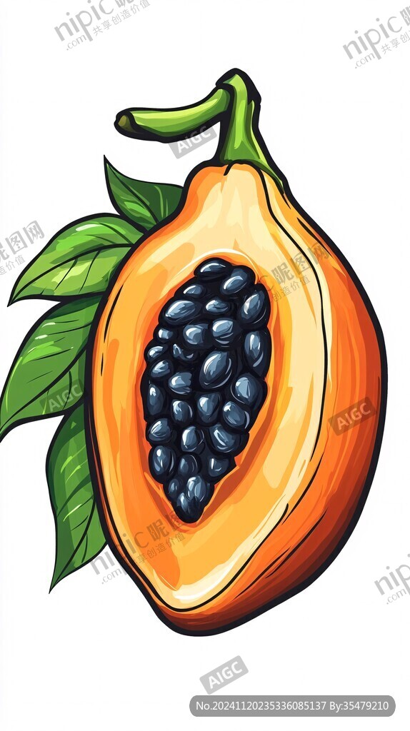 木瓜插画素材